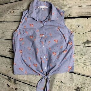 🔮 COLLECTIVE CONCEPTS Button Tie Top